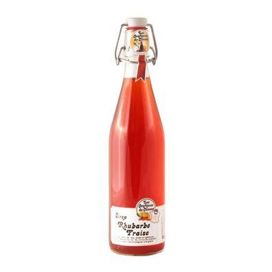 Les Confitures du Climont Rhabarber-Erdbeer Sirup aus dem Elsass 0,5 Liter