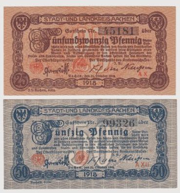 Aachen-Notgeld-25-50-Pfennig vom 31.10.18
