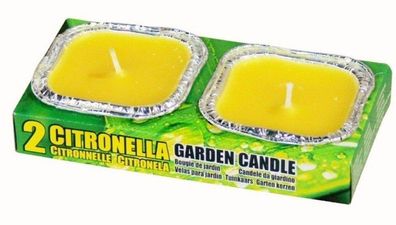 Duftkerze 2er-Citronella-Kerze in Flammschälchen, 10 x 2er Set Mückenschutz