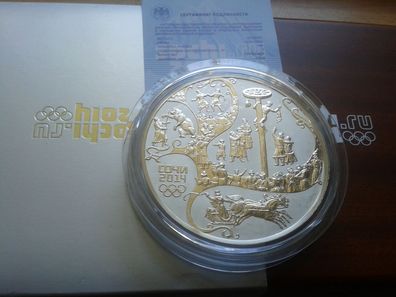 100 Rubel 2014 PP Russland Sotschi Russicher Winter II - 1 kg Kilo Silber