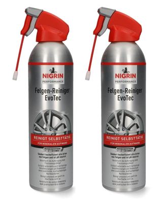 2x SET Nigrin EvoTec FelgenReiniger Aerosol selbstaktiv Reinigung Spray Pflege
