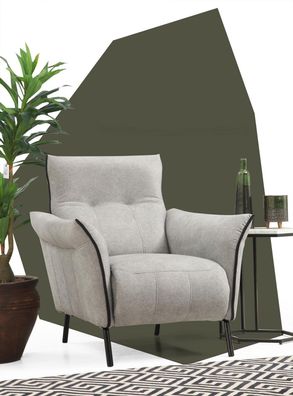 Sessel Design Polster Textil Möbel Luxus Wohnzimmer Modern Polstersessel Neu