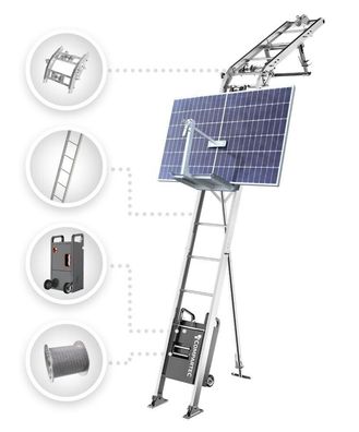 Solarlift Bauaufzug Dachdeckeraufzug 250 kg 12 m Solarpritsche Solar Climber 3S-Lift