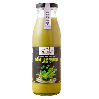 Kösters Köstlichkeiten Grüne Erbsensuppe indische Art im Glas 480 ml