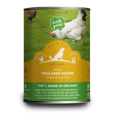 Irish Pure Feuchtfutter Freiland-Huhn Gemüse & Kelp-Alge 12 x 390 g