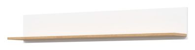 Hängeregal REMI RM14 Wandregal 137,5x22x21x,5 cm Regal Wandboard Weiß/ Evoke Eiche