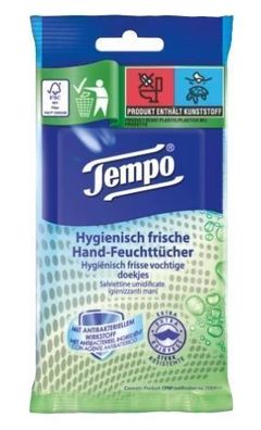 Tempired Hand Feuchttücher, 10 Stk., hydratisierend