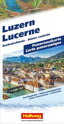 Luzern, Zentralschweiz, Panoramakarte, Hallwag K?mmerly + Frey AG