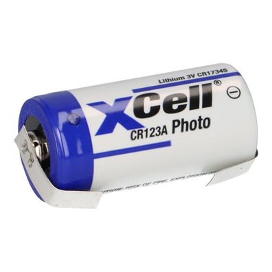 XCell Photobatterie CR123A Lithium 3V 1550mAh U-Lötfahne