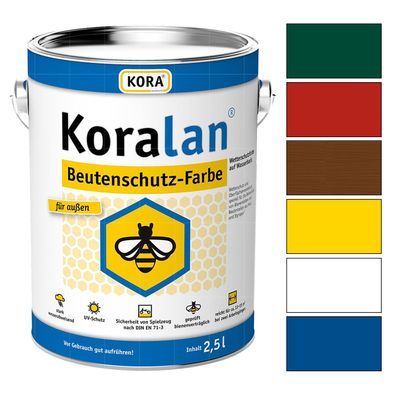 KORA Koralan Beutenschutz-farbe - 2.5 LTR Holzfarbe Bienenstock Imker