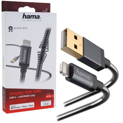 Hama USB-A auf Lightning Schnell-Ladekabel Datenkabel MFI für Apple iPhone iPad