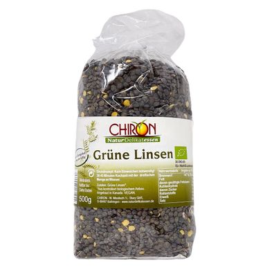 CHIRON Naturdelikatessen Bio Grüne Linsen kbA 500 Gramm