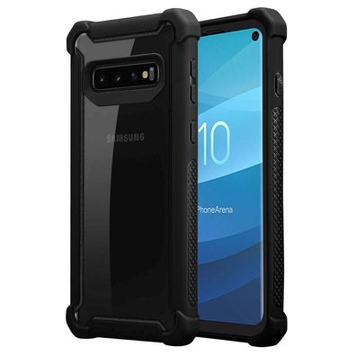 Cadorabo Hülle kompatibel mit Samsung Galaxy S10 PLUS in ERLEN Schwarz - 2-in-1 ...