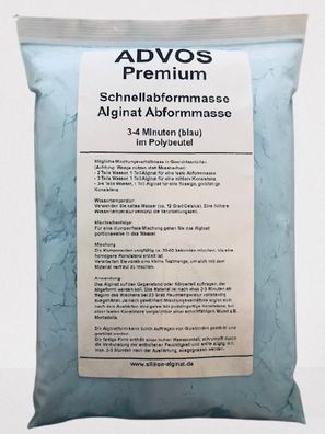 ADVOS Alginat Premium Abformmasse Körperabformung blau 3-4 Minuten 300g