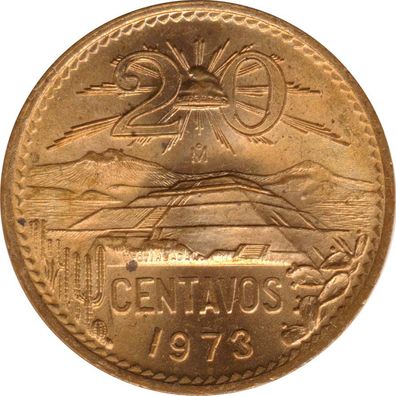 Mexiko 20 Centavos 1973 Teotihuacan*