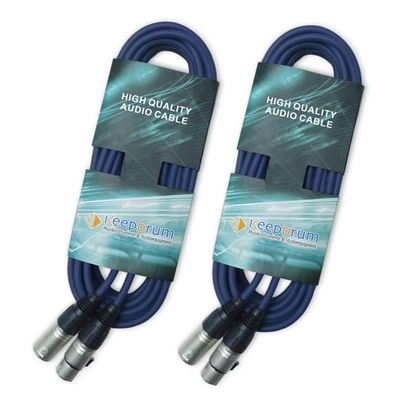 keepdrum 10m MC-001XX BL Mikrofonkabel XLR Blau 2 Stück