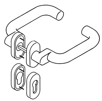 HEWI FS-Garnitur m. get. Stift 114.23gkR / 315.23R/316RFS Senfgelb