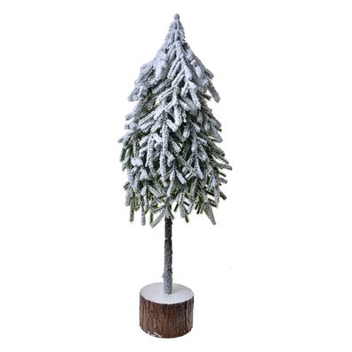 Clayre & Eef Weihnachtsdekoration Weihnachtsbaum 20x15x53 cm Grau Weiß Kunststoff