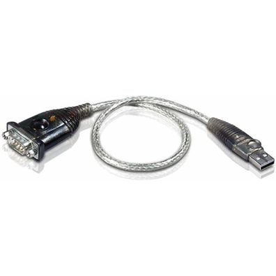 USB 2.0 Adapterkabel, USB-A Stecker > Seriell Stecker (transparent, 35cm)