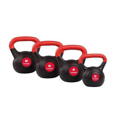 Toorx Fitness PVC Kettlebell 6 kg
Translated to Dutch: 
Toorx Fitness PVC Kettlebel..