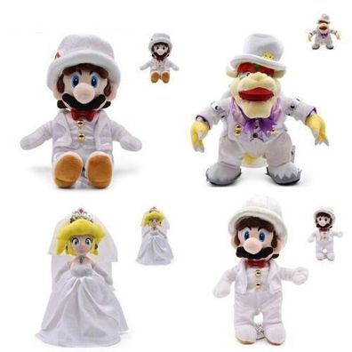 12 Stück Super Mario Peach Princess Bowser Hochzeitskleid Plüsch spielzeug Plüschtier