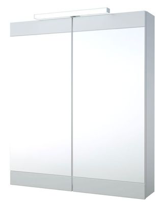 Bad - Spiegelschrank Eluru 02, Farbe: Weiß glänzend ? 70 x 60 x 14 cm (H x B x T