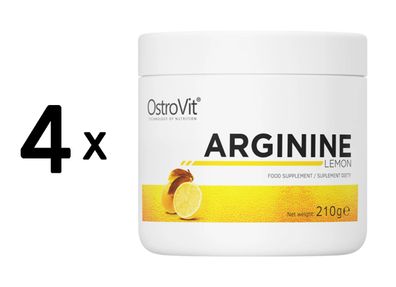 4 x OstroVit Arginine Powder (210g) Lemon