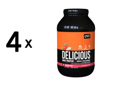 4 x QNT Delicious Whey Protein (908g) Strawberry
