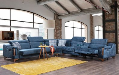 Luxus Textil Ecksofa L Form Stoff Modern Couch Wohnzimmer Design Möbel