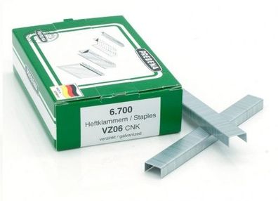 Prebena Klammern VZ06CNK verzinkt 6mm für HFVZ10 HPVZ08 19 Rapid R19 R23 R33 Typ 37 6