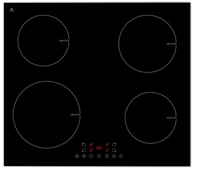 PKM IN4B-3 G Induktionskochfeld Edelstahlrahmen Glaskeramik Timer