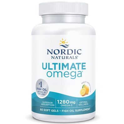 Nordic Naturals, Ultimate Omega, 1280 mg Omega-3, Zitrone, 60 Weichkapseln