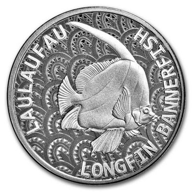 Silbermünze Tokelau 2024 1oz - Langflossen Wimpelfisch ( Longfin Bannerfish )