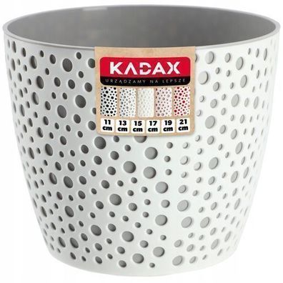 KADAX Blumentopf aus Kunststoff, Pflanzkübel, rund, 19 cm, Grau