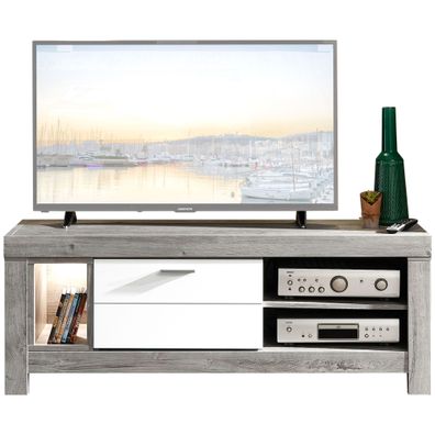 Lowboard Grita 7 weiß 150x59x47 cm Wohnzimmer TV-Möbel TV-Schrank LED