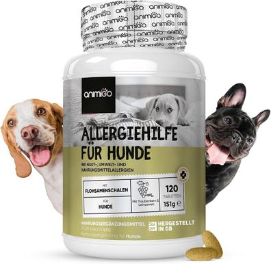 animigo Allergie Tabletten für Hunde - 120 Tabletten für Verdauung, Immunsystem