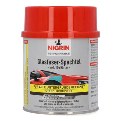 Nigrin 2K GlasfaserSpachtel mit Härter 500g AutoSpachtel ReparaturSpachtel