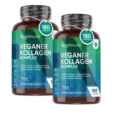 Vegan Kollagen Kapseln - Hyaluronsaure, Zink, Vitamin C & E, Resveratrol
