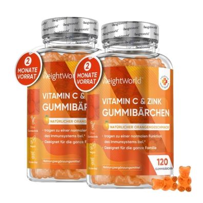 Vitamin C Gummibärchen - 200mg mit Zink Für Erwachsene & Kinder - Immunsystem