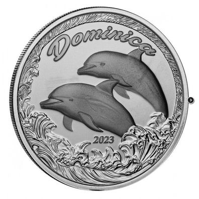 Silbermünze 2023 1oz - Eastern Caribbean - Dominica EC8 - Dolphin - proof-like