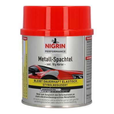 Nigrin 2K MetallSpachtel mit Härter 500g FüllSpachtel SpachtelMasse Universal