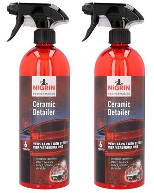 2x Nigrin Ceramic Detailer Spray 1,5L LackPflege KeramikVersiegelung Lackglanz