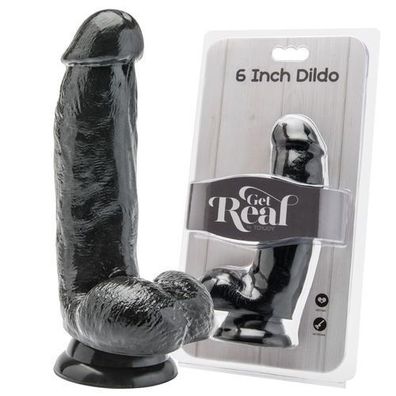 Dildo mit Hoden und festem Saugnapf. Künstlicher Penis 15 cm