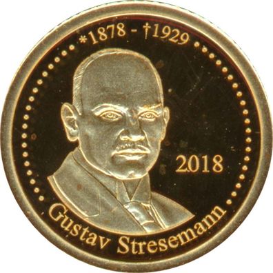 Kongo 100 Francs 2018 Gustav Stresemann Gold