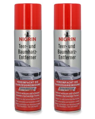 2x Nigrin TeerEntferner BaumharzEntferner Reinigung Selbstaktiv Reiniger Auto