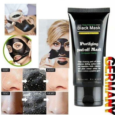 2 ST Schwarze Maske Aktivkohle Remover Deep Cleansing Gesichtspflege 50ml
