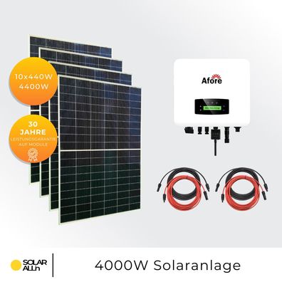 4400Wp/4kW PV-Anlage | 10x Ulica Solar Module Bifazial 440Wp | Afore String Wechse...