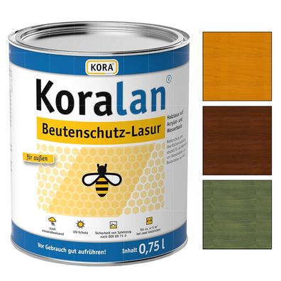 KORA Koralan Beutenschutz-lasur - 0.75 LTR Bienenstock Holzlasur Wetterschutz