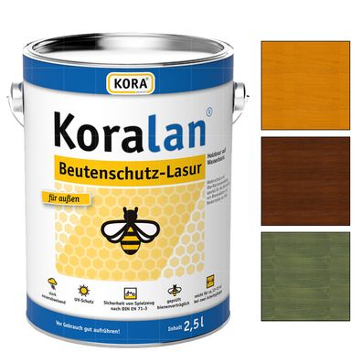 KORA Koralan Beutenschutz-lasur - 2.5 LTR Holzlasur Wetterschutzlasur Bienenhaus