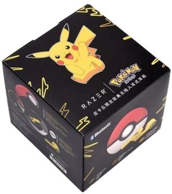 Black Box Pikachu Razer Bluetooth-Kopfhörer - Pokemon Ohrhörer mit Pokéball Ladehülle